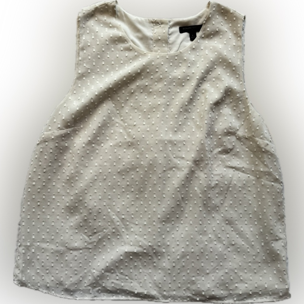 Banana Republic Textured Ivory Blouse